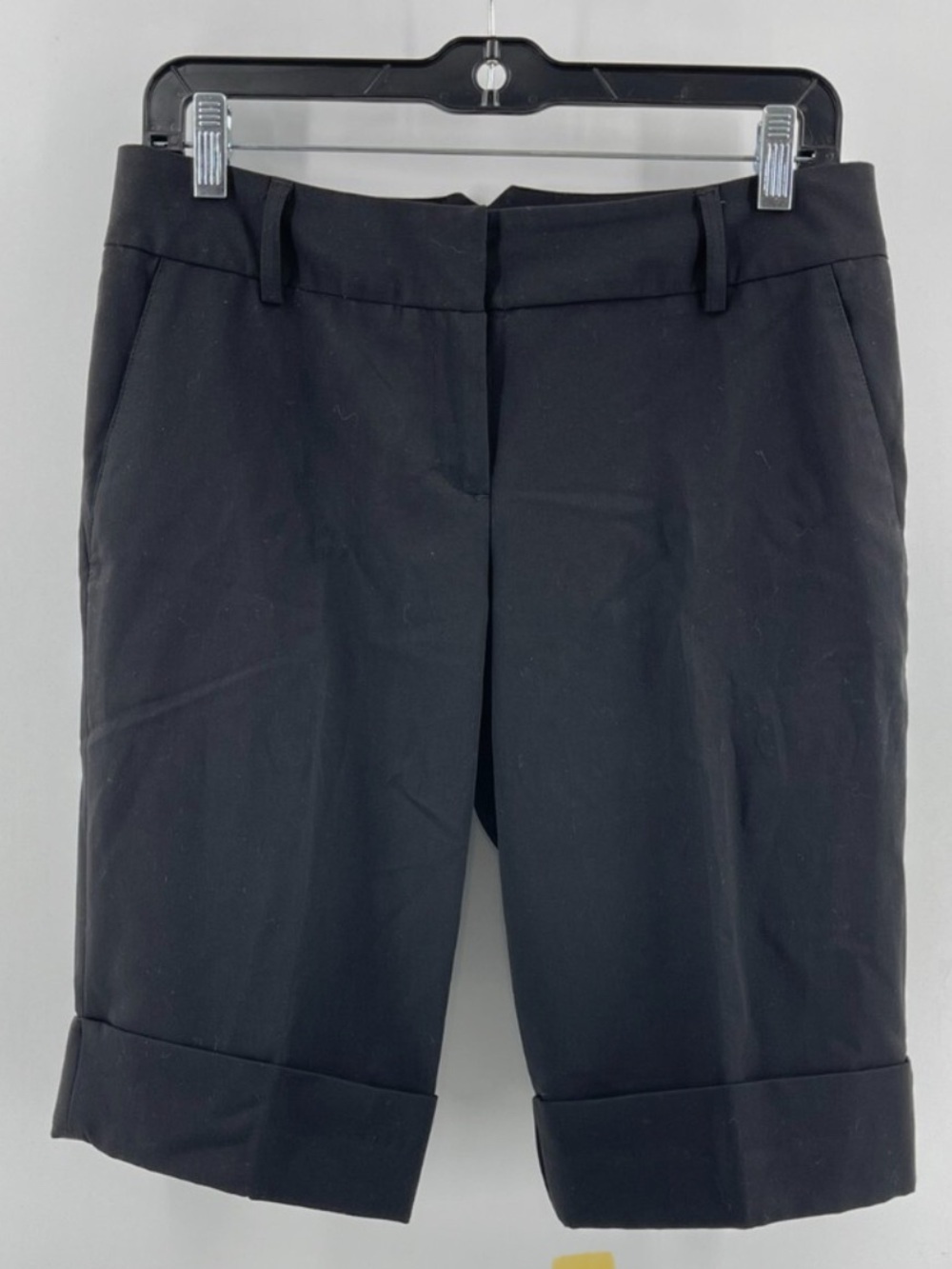 INC International Concepts Black Women's Bermuda Pleated Dress Shorts 10